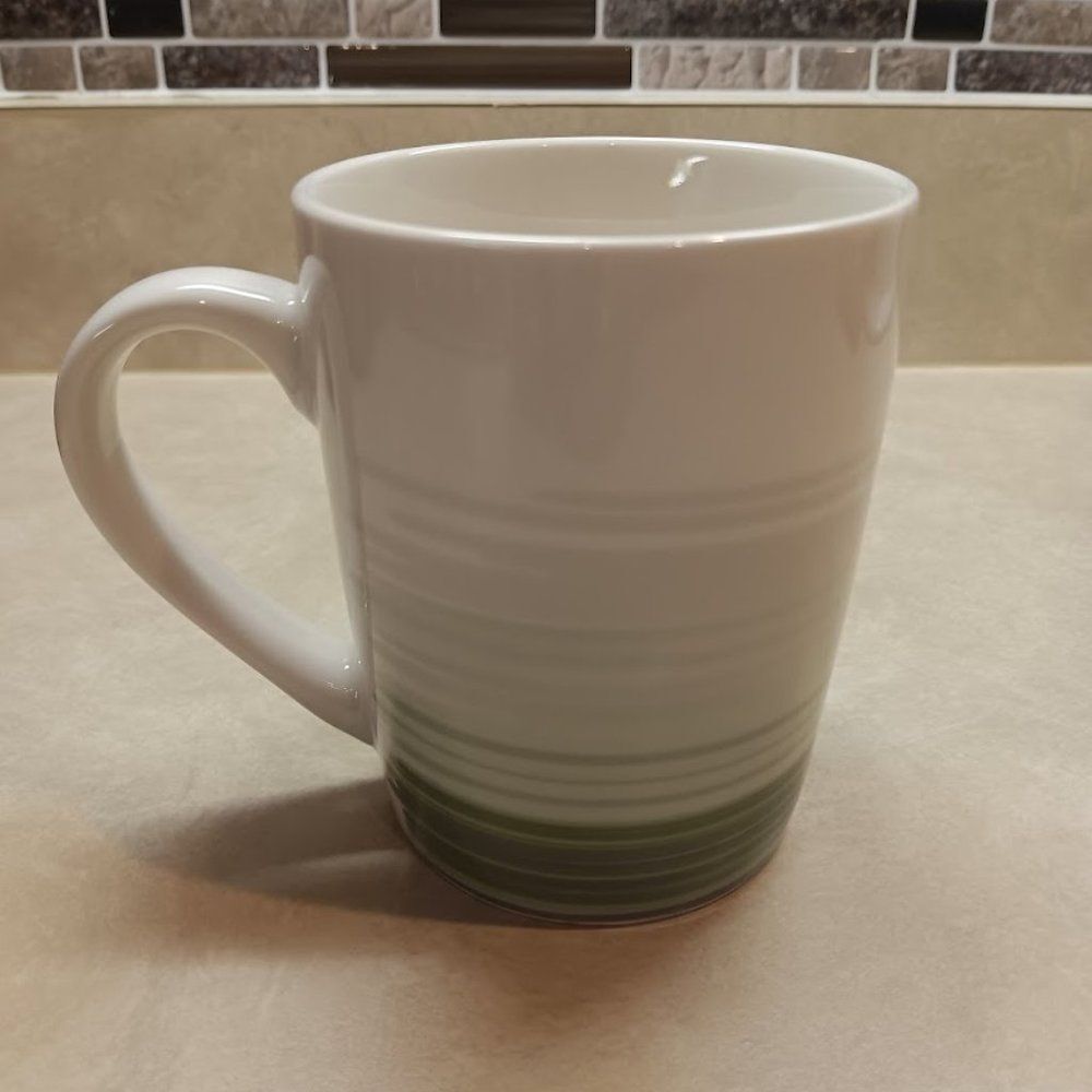 Starbucks Cup Green Stripes white background Mermaid Coffee Mug 10oz 2021 - Picture 2 of 4